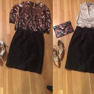 Banana republic taffeta black pencil skirt, size 6